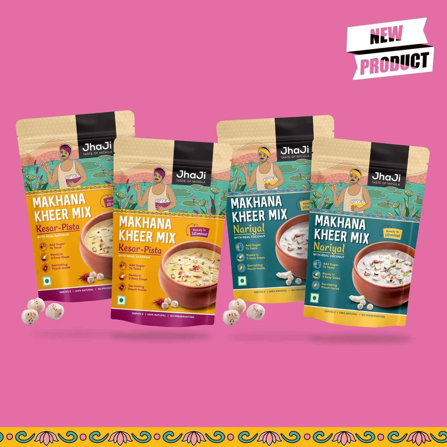 Instant Makhana Kheer Mix | Kesar & Coconut Flavor Both | Foxnut Pudding