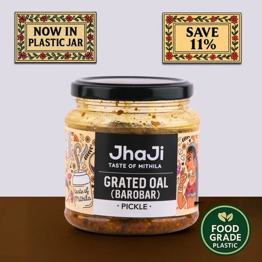Oal Ginger Green Chili Mix Pickle | ओल बरोबरा | Grated (कद्दूकश) Oal (Suran/Jimikand) Pickle