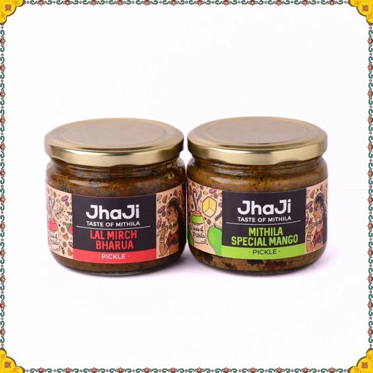 Combo Pack of 2 Pickles | Lal Mirch Bharua & Mithila Special Mango Pickle